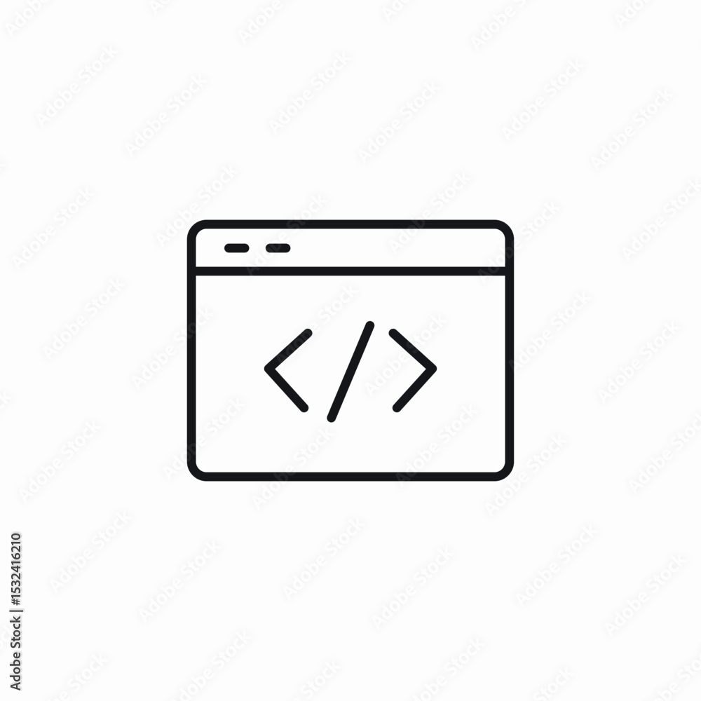 Fototapete web page coding icon sign vector