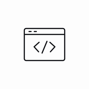 web page coding icon sign vector