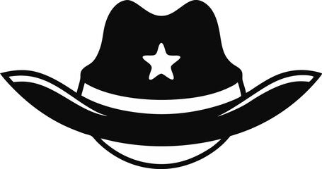Sheriff Hat Silhouette Vector Illustration 