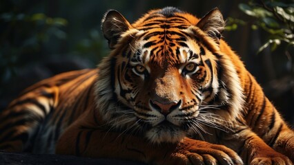 Fototapeta premium Close Up Portrait Of The Beauty Of The Tiger
