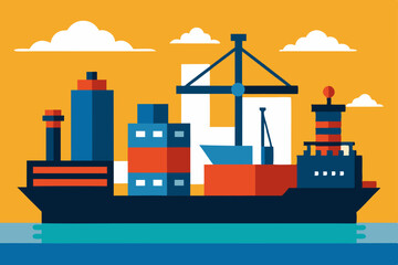 Obraz premium Global Cargo Shipping Container Vessels and Port Infrastructure