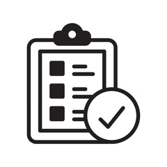 Fototapeta premium Clipboard with checklist icon. Checklist complete tasks, to-do list, survey, exam concepts. Best quality. Flat illustration of clipboard with checklist icon for web. eps 10