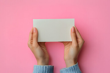 Hand Holding a White Banner, Minimalistic Design