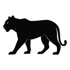 Black panther, lion, and leopard vector animal silhouettes illustrate wild mammal nature