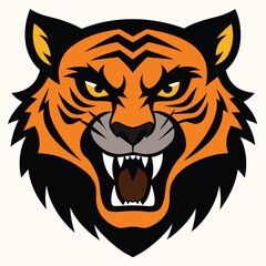 Wild animal vector heads with tribal tiger and lion illustration for tattoo art