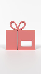 3D Render of Coral Red Package Box Icon on White Background – High Resolution Symbol for Shipping, Delivery, or Logistics Design
