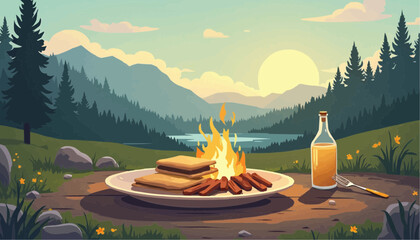 Campfire Smores Dessert at Lake Forest with Drink