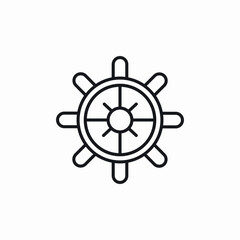 handle ship wheel icon sign vector