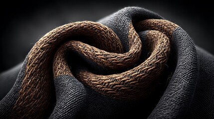 Fototapeta premium A finely textured dark brown fabric surface, shot in high detail to reveal the depth and pattern of the weave.