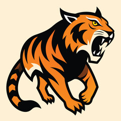 Cute cartoon tiger vector illustration, perfect for kids' designs