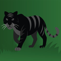 Striped wildcat tiger vector illustration with a touch of zebra and abstract art