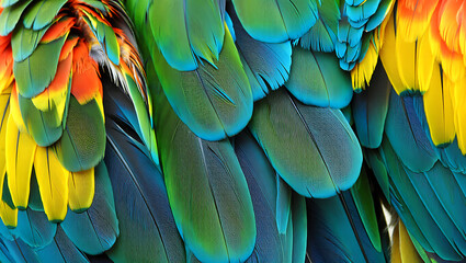 Obraz premium Vivid parrot feathers colorful tropical bird plumage