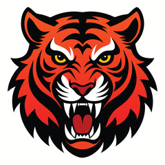 Powerful wild feline animal head vector illustration for mascot or tattoo design