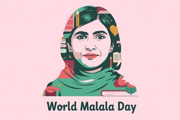 World Malala Day Banner Design Art