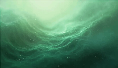 Abstract gradient background with grainy texture dark green.