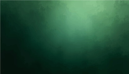Abstract gradient background with grainy texture dark green.