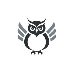 Unique single owl design logo