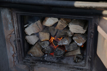 burn fireplace