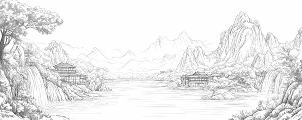 Sketch of a Chinese Landscape Painting