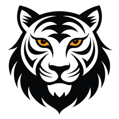 Majestic White Tiger Head A Striking Vector Illustration of a Powerful Predator