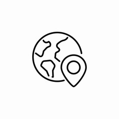 globe map location icon sign vector