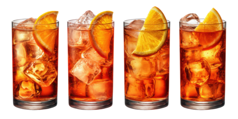 Realistic cocktails isolated on white background in 4k resolution