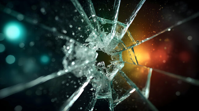 world with floating shards reflecting cosmic scenes and vibrant colors