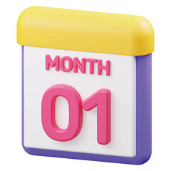 First Month Calendar Icon – Month Date Planner and Schedule Symbol Vector