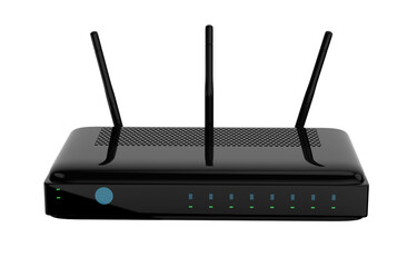 High-Performance Black Router and Modem for Fast Home Internet Connectivity