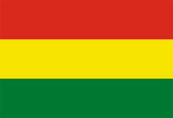 The flag of Bolivia, with accurate proportions and official colors. Vector image.
