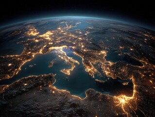 Explore the illuminated beauty of Europe from space at night