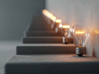 Elegant staircase lighting enhances modern interior design aesthetic
