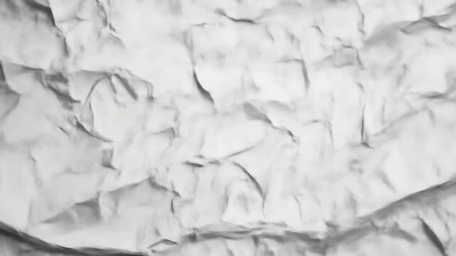Close up of crumpled white paper texture, wrinkled material design