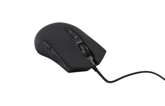 Ergonomic Black Wired Gaming Mouse with Side Buttons for Enhanced Control