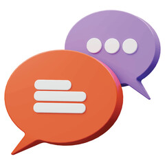 3D Chat Bubble Icon – Message and Conversation Symbol Vector Illustration