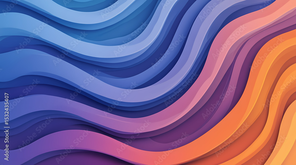 Wall mural abstract colorful wave pattern design
