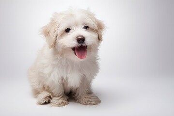 Obraz premium Joyful puppy with soulful eyes radiates pure innocence.