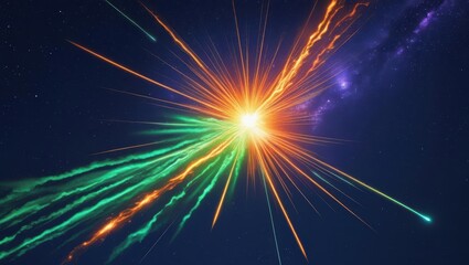 Naklejka premium 3D illustration of a meteorite in the background of the night sky