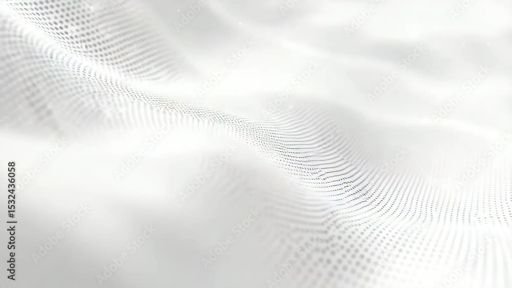 Poster A flowing abstract surface with dotted mesh pattern and soft glowing white highlights.