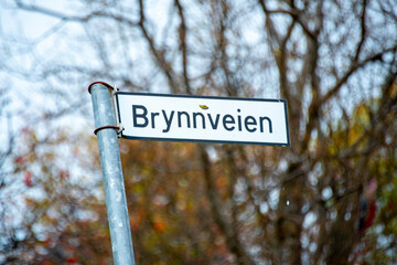 Fototapeta premium Street Sign Henningsvaer Village - Norway