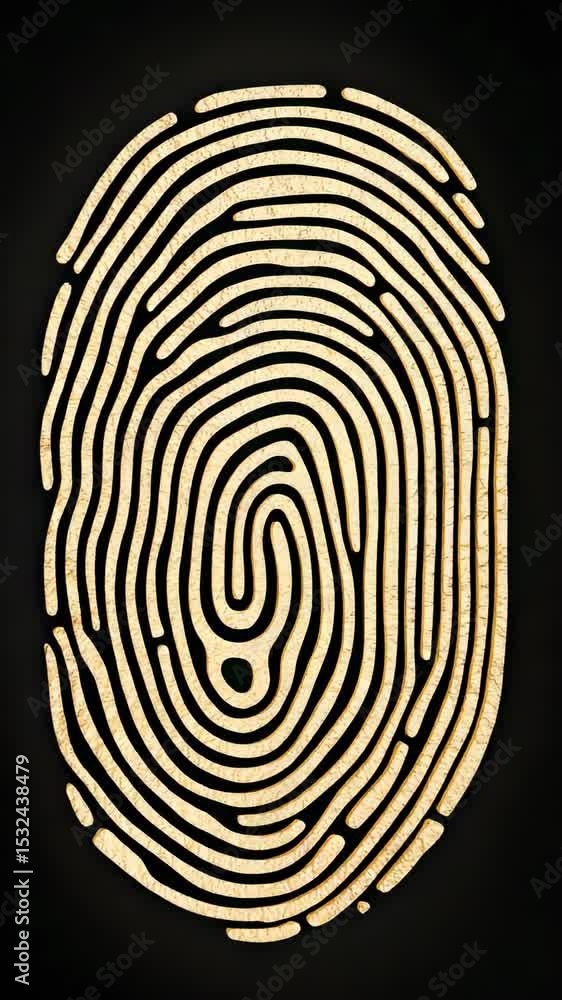 Aufkleber unique artistic representation of a fingerprint with intricate lines against a dark background