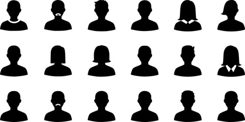 User icon vector set. Profile and people silhouette collection
