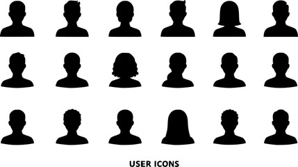 User icon vector set. Profile and people silhouette collection
