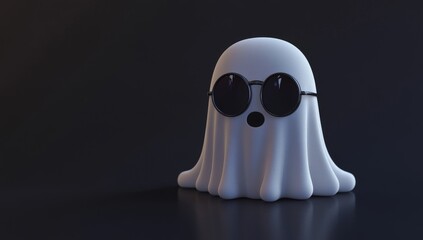 A fun and creative Halloween decoration is born when tiny fabric ghosts are depicted wearing sunglasses, resulting in a stylish and quirky display