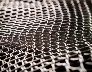Obraz premium a close up of a diamond patterned netting made of woven material displaying a series of interconnected diamonds concept close up photography diamond patterned netting woven material details