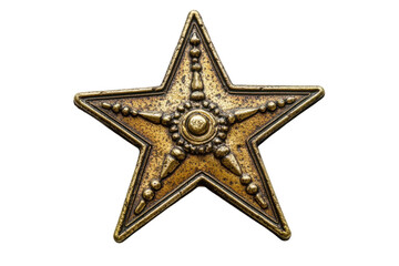 Fototapeta premium Golden star design isolated on transparent background