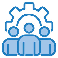 Obraz premium Team Management Icon – People, Leader, and Organization Structure Symbol