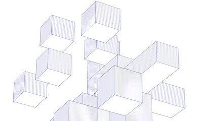 abstract architecture modular construction 3d