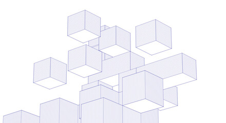Fototapeta premium abstract architecture modular construction 3d