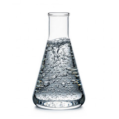 water bubbles in a flask on a white background